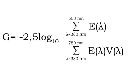 Formel: G-index von Leuchten berechnen