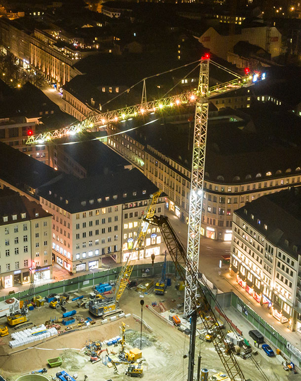 Lichsysteme Außenbeleuchtung - LED Effektbeleuchtung für Kräne