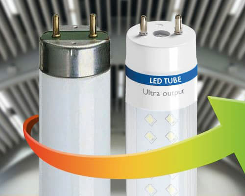 Vergleich Leuchtstoffröhre T8 mit einer modernen LED-Röhre